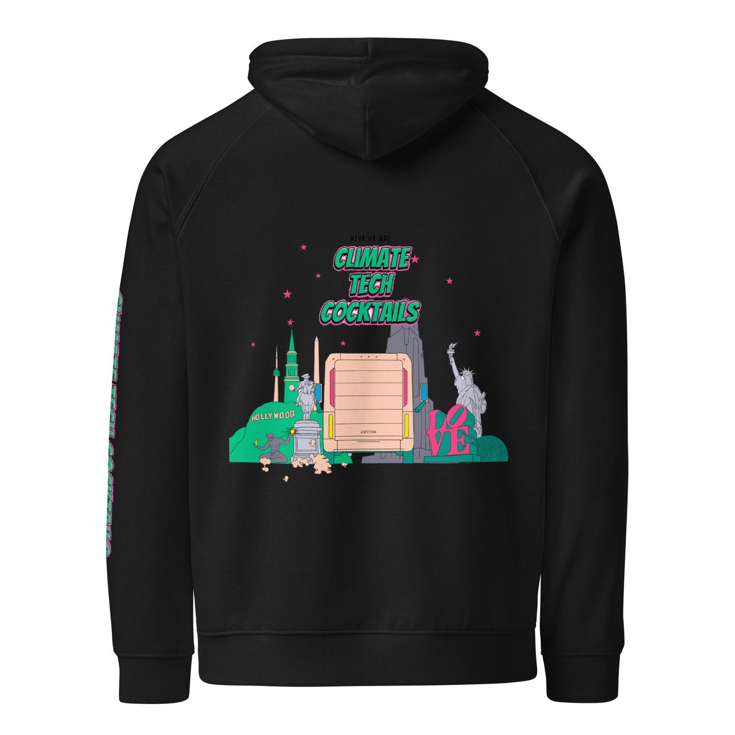 Sleeve Logo Unisex Eco Raglan Hoodie