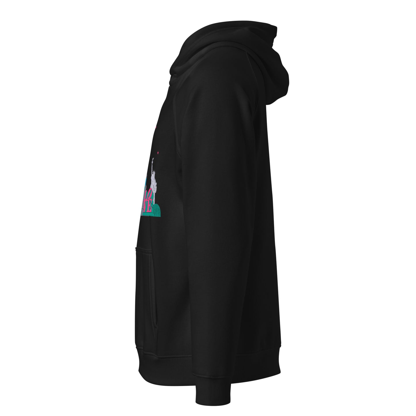 Here We Are Unisex Eco Raglan Hoodie