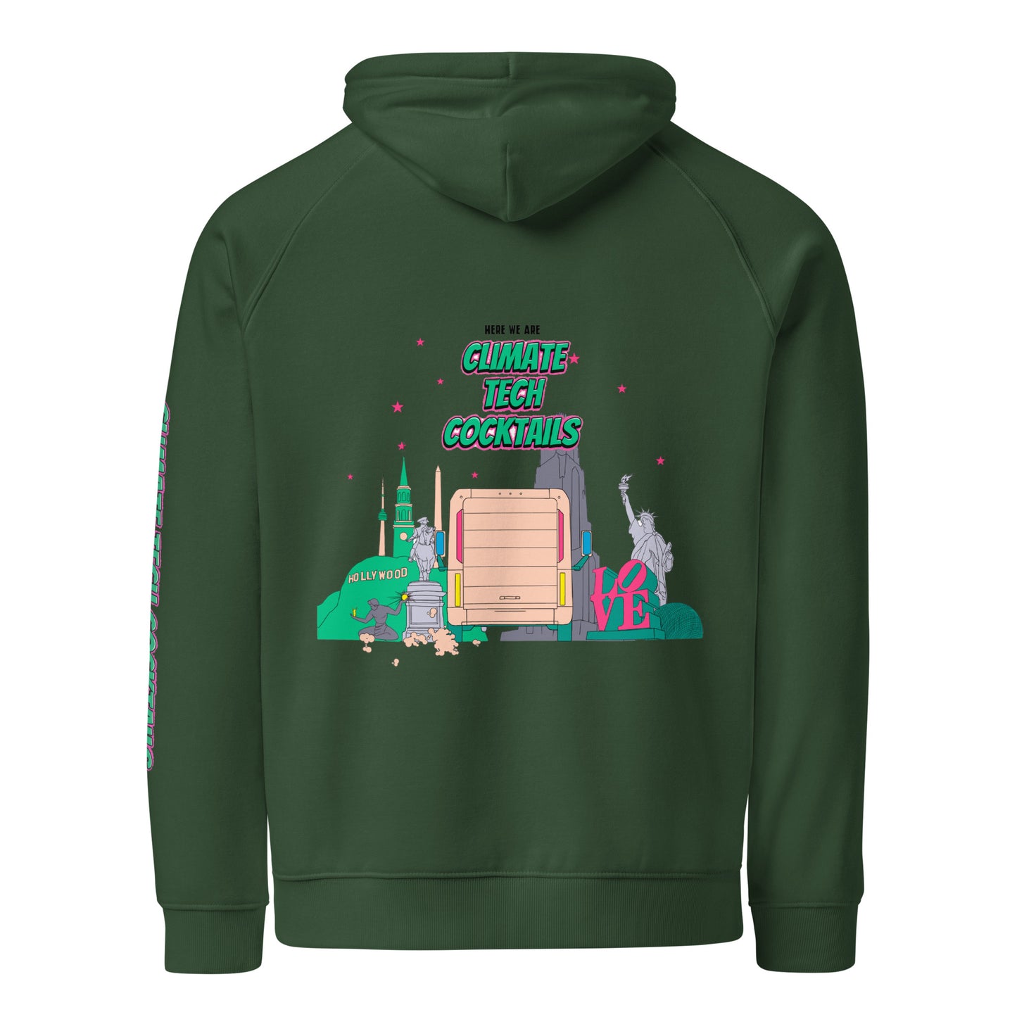 Sleeve Logo Unisex Eco Raglan Hoodie