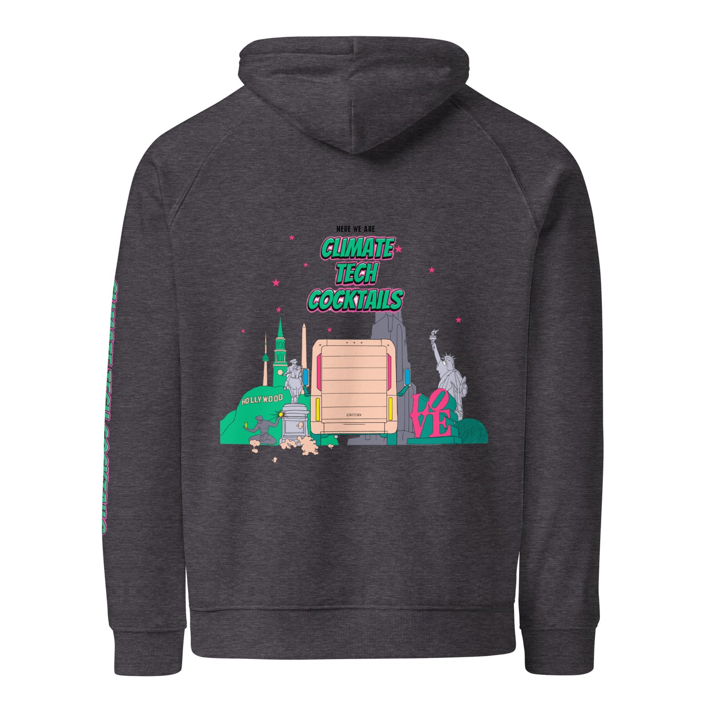 Sleeve Logo Unisex Eco Raglan Hoodie