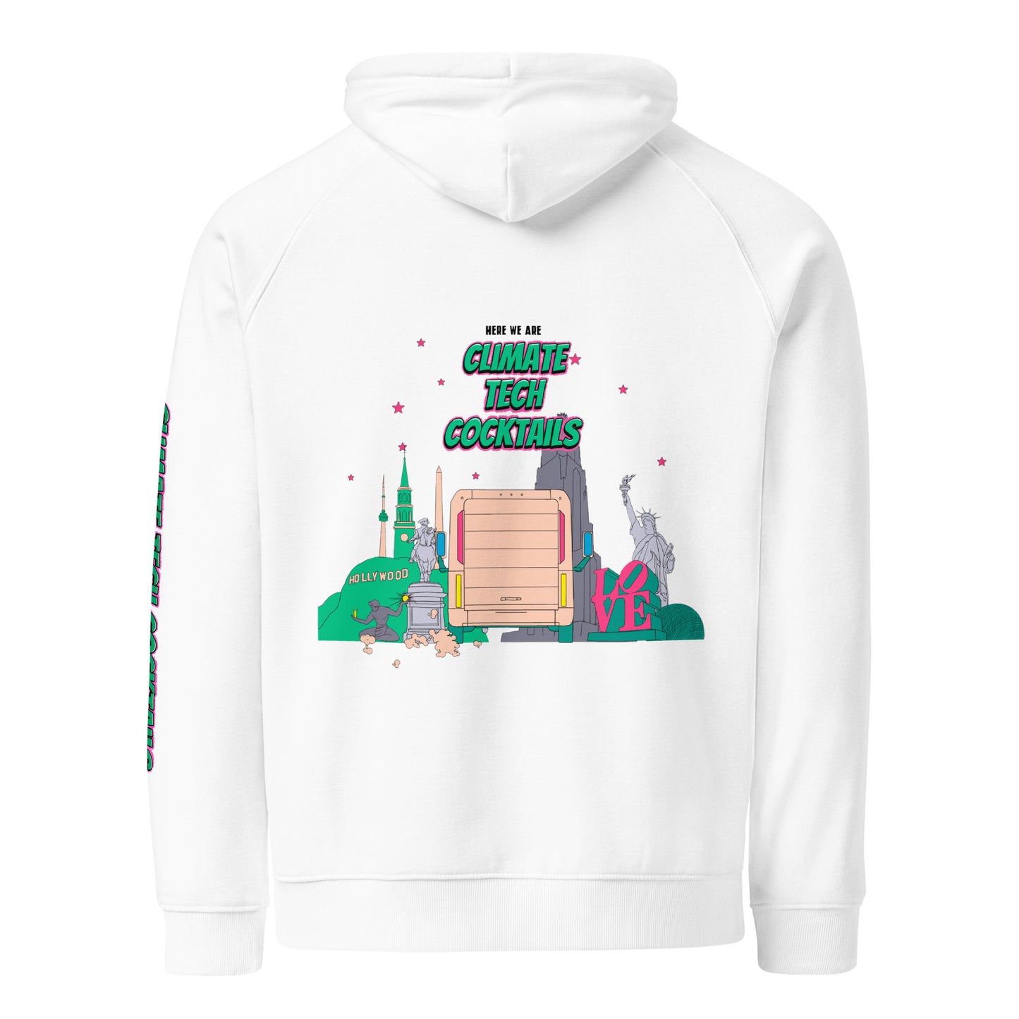 Sleeve Logo Unisex Eco Raglan Hoodie