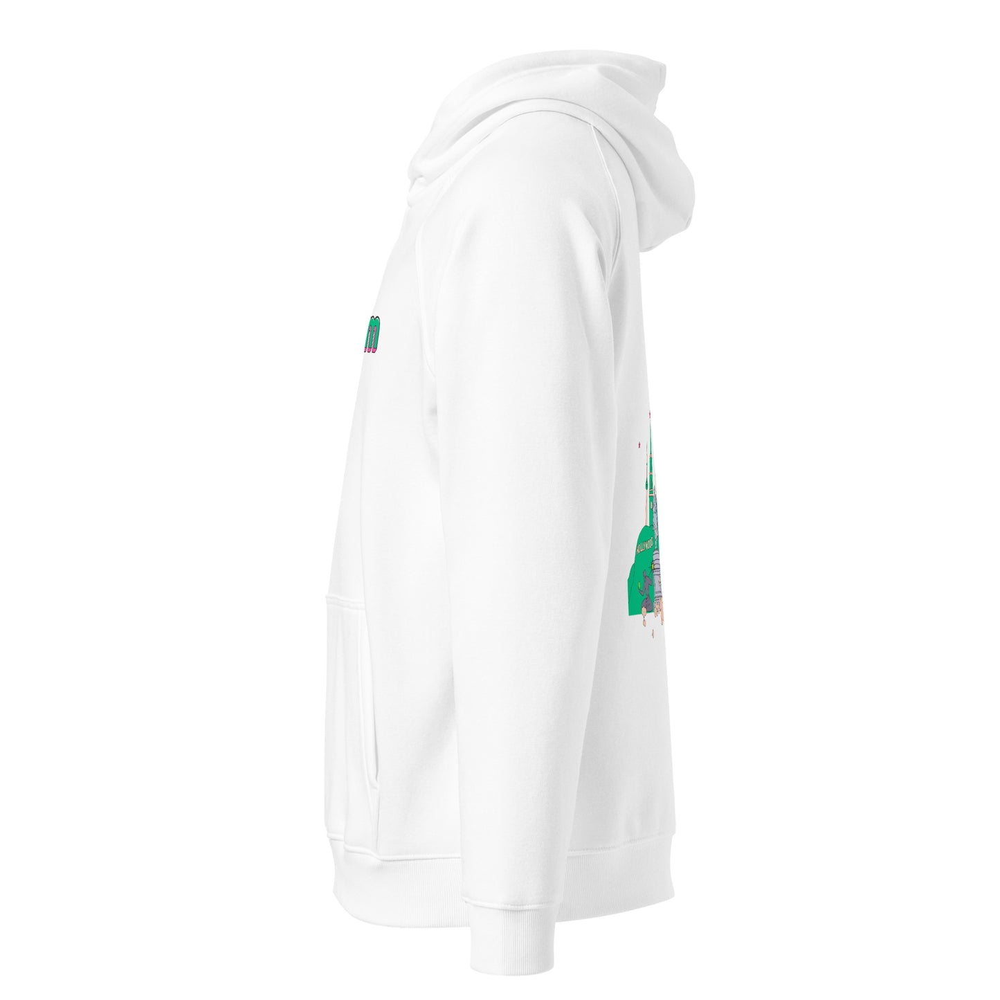 Here I Am Unisex Eco Raglan Hoodie