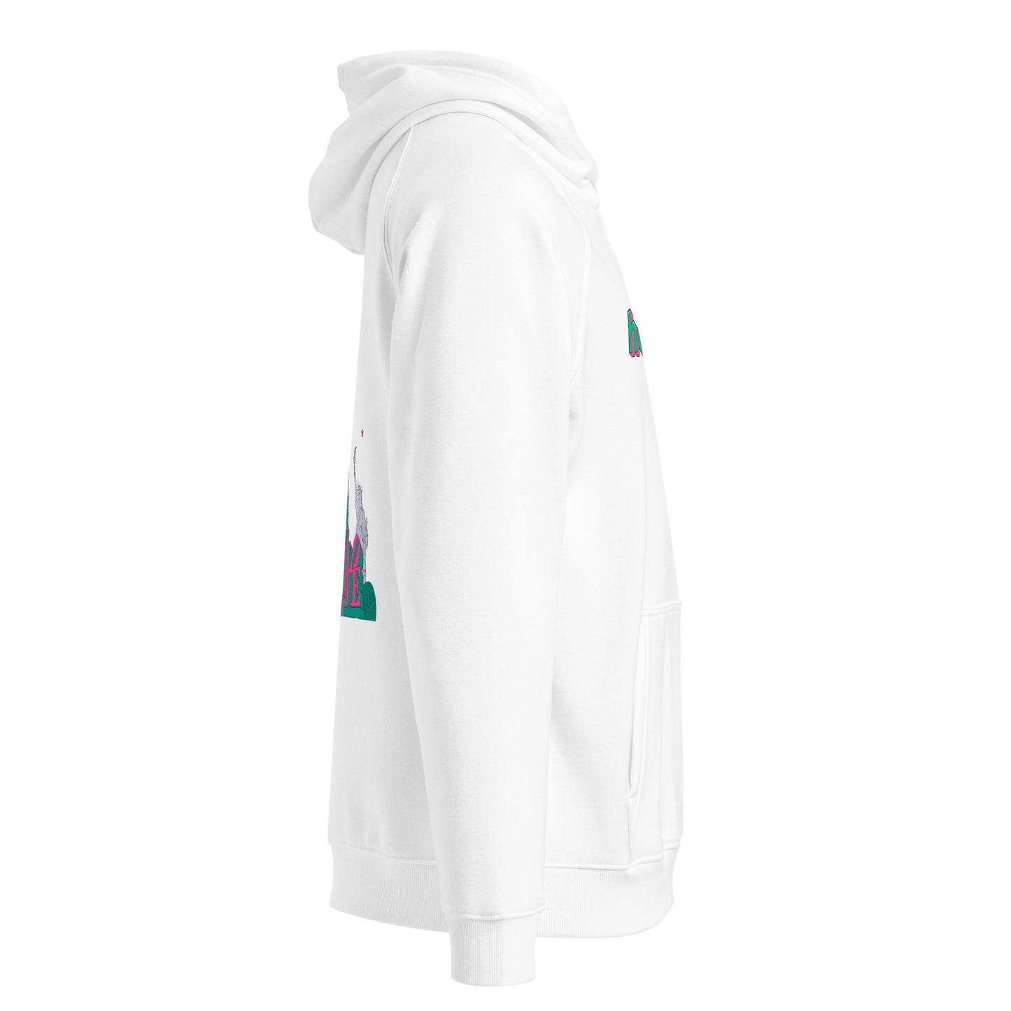 Here I Am Unisex Eco Raglan Hoodie